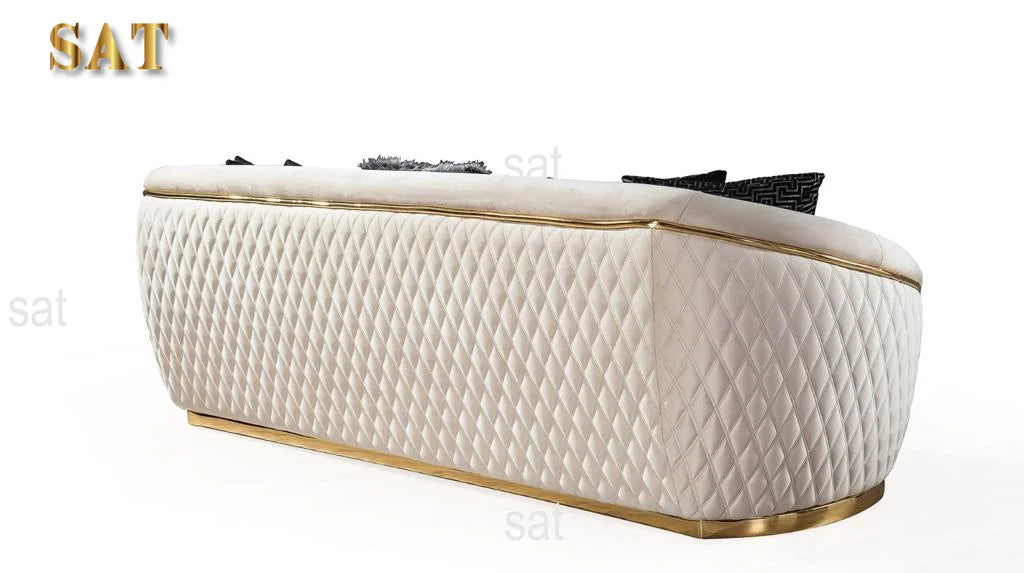 Modern Luxury Loveseat Sofa Set With Gold Stainless Steel Leg Leisure Lounge Sofa for Living Room Hotel Home Furniture