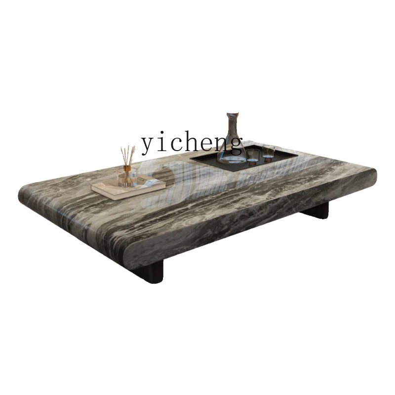 minimalist advanced sense modern simple living room household rectangular oval marble coffee table