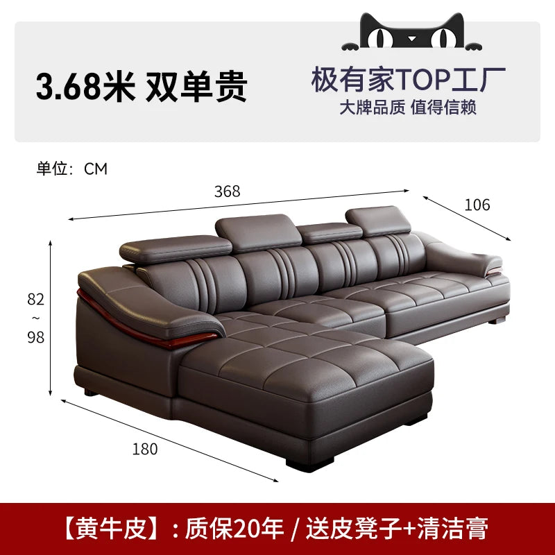 Nordic Genuine Leather Sofas Luxury Armchairs Cinema Comfortable Sofas Living Room Design Fauteuils Salon Home Furniture