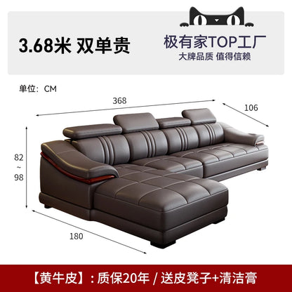 Nordic Genuine Leather Sofas Luxury Armchairs Cinema Comfortable Sofas Living Room Design Fauteuils Salon Home Furniture