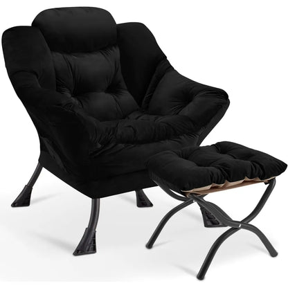 Chair with Ottoman,Leisure Sofa Armchair with Footrest,Oversized Reading Chair for Bedroom,Dorm Room,Living Room,Cou