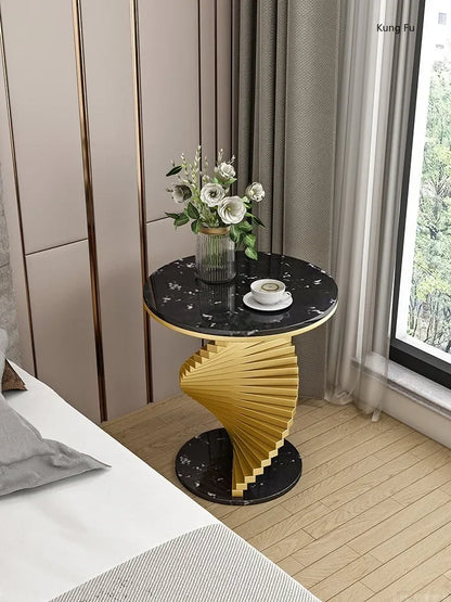 Italian Mild Luxury Marble Side Table Living Room Sofa Corner Table Furniture