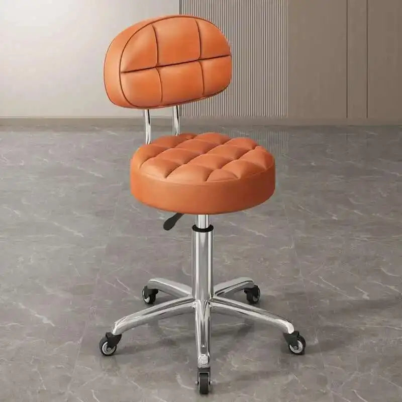 Barber Nail Salon Chair Swivel Wheels Rotating Salon Hair Stylist Barbershop Equipment Furniture Professional Rolling Silla