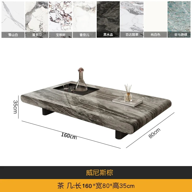 minimalist advanced sense modern simple living room household rectangular oval marble coffee table