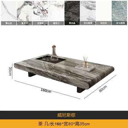minimalist advanced sense modern simple living room household rectangular oval marble coffee table