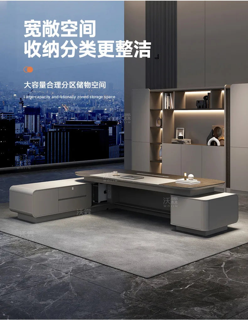 Light luxury boss Advanced minimalist modern CEO and Chairman's office table office furniture Computer desk Room desks