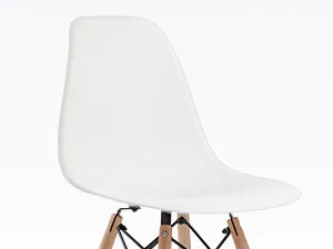 Furmax Modern Style Dining Chair Mid Century Modern DSW Chair, Shell Lounge Plastic Chair for Kitchen Chairs Set of 4(White)