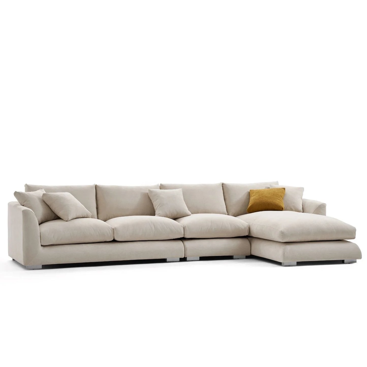 Home Furniture Modern Leisure Soft Feather Sofa L Shape Fabric Modular Living Room Sofa Set Furniture