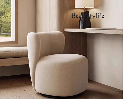 Nordic light luxury single balcony sofa simple leisure chair rotatable fabric bedroom dressing stool