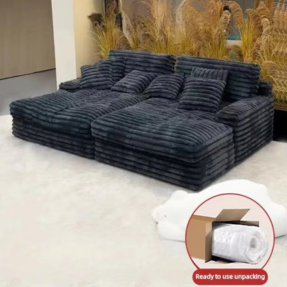 Luxury Compressed Memory Foam Sofa Set Chenier Fabric Sofa Apartment Hotel Villa Vacuum Packaging Convenient Life