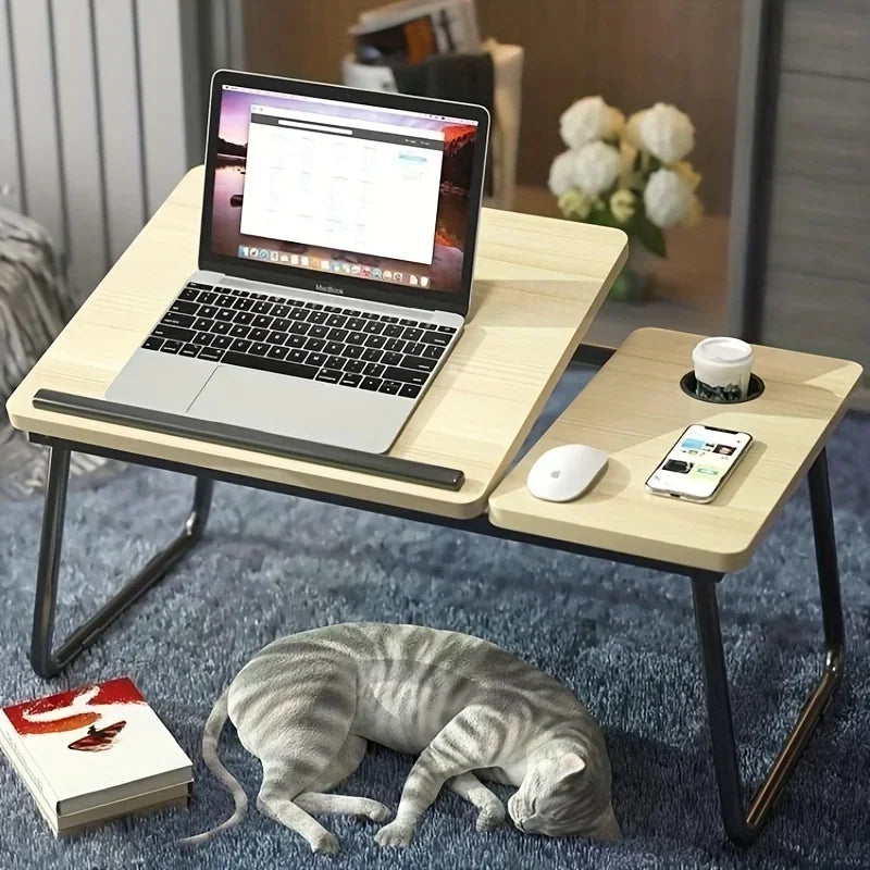 Computer Lazy Desk with Ergonomic Design, Integrated Foldable Table with Adjustable Height, Compact and Practical  Desk