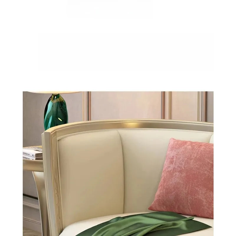 Solid wood sofa combination large villa sofa cream style living room combination sofa