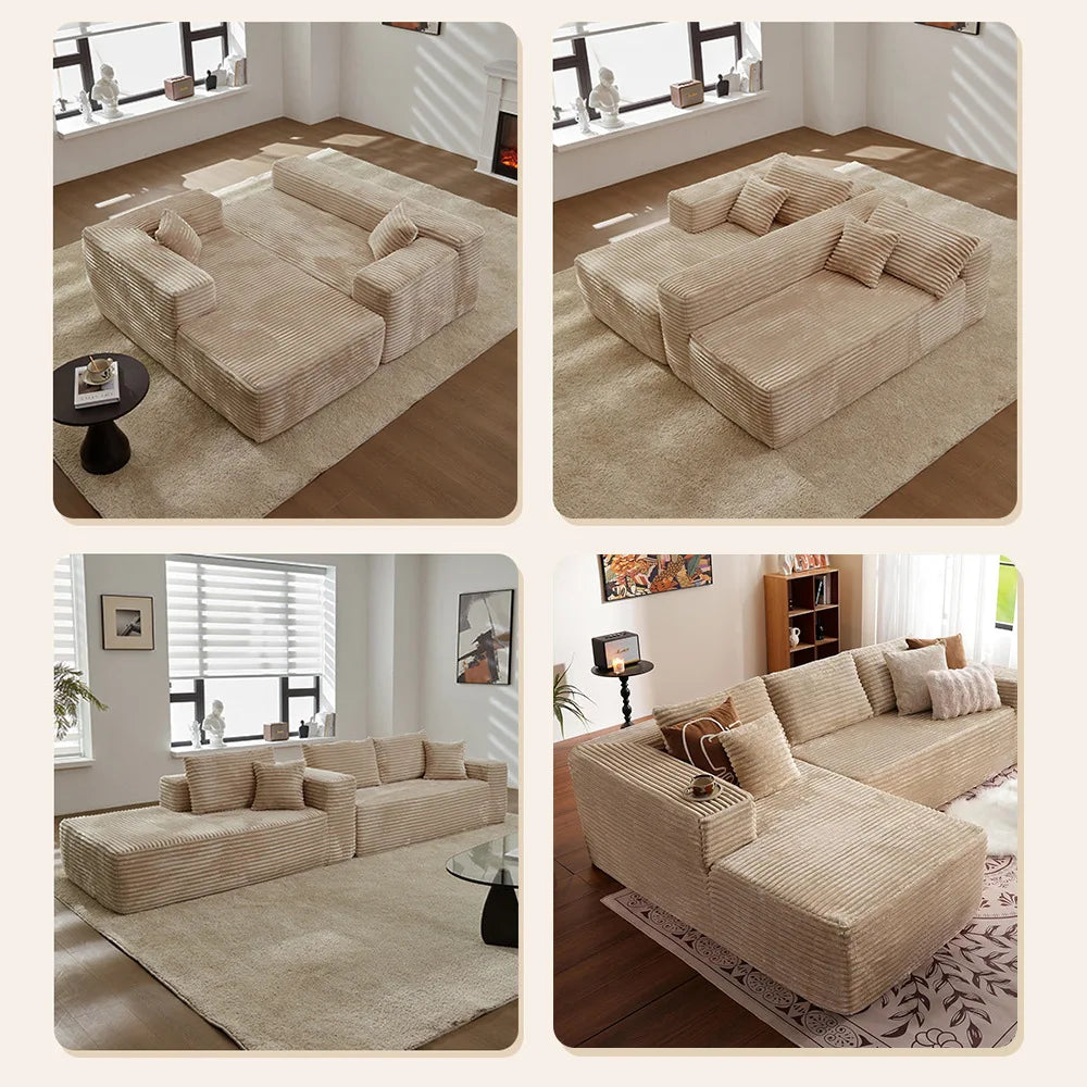 Wholesale Convertible Sofa Bed Memory Foam Vacuum Packed Modular Sectional with Storage