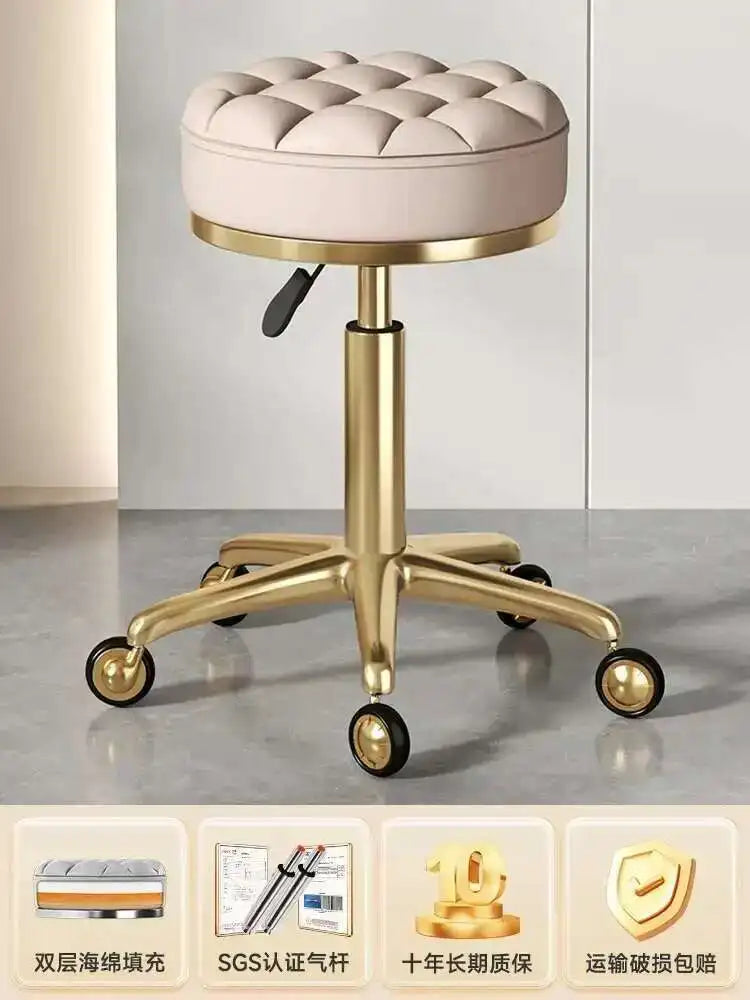 Beauty Chair Specifically Designed for Beauty Salon Adjustable Rotating Pulley Hair Salon Round Stool Tabouret A Roulette 원형의자