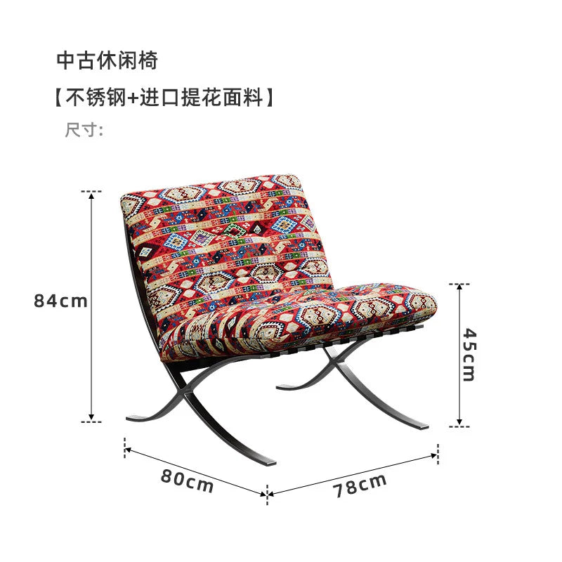 Medieval Barcelona single sofa designer single chair living room balcony leisure chair