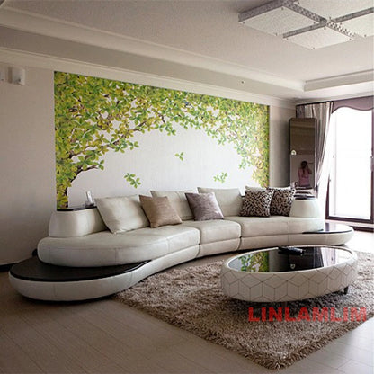 Luxury Modern Curved Genuine Leather Sofa Sectional Couch White and Black Design Living Room Contemporary Home Decoration
