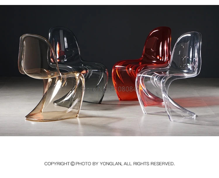 Creative Living Room Dining Stool Crystal Transparent Dining Stool Furniture Modern Minimalist Plastic Dining Chair