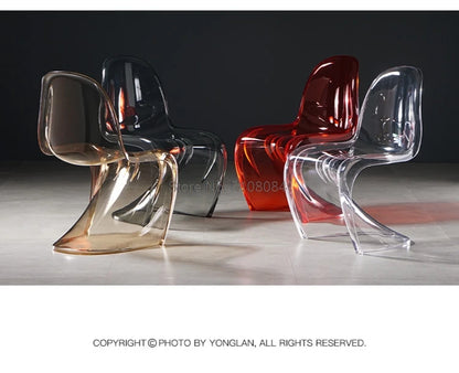 Creative Living Room Dining Stool Crystal Transparent Dining Stool Furniture Modern Minimalist Plastic Dining Chair