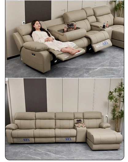 Modern Italian Living Room Sofas Modular Electric Recliner Sofa Bed Multi-functional Leather Minimalist Divano Room Furniture
