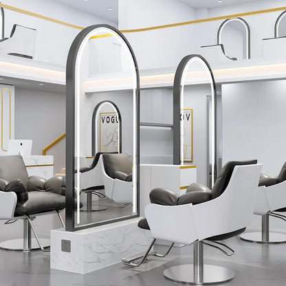 HJ Barber Shop Mirror Quick Cut Special Mirror Hair Salon Internet celebrity hair salon Full Lamp Mirror
