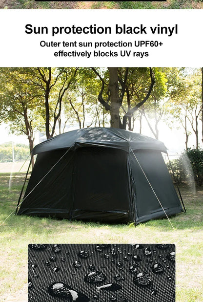 Large 8-12 P Family Camping Tent Waterproof Double Layer 2 Room Spacious Cabin Tent with Rainfly Outdoor Portable Beach Fishing