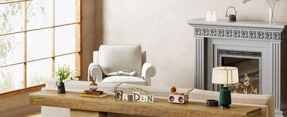 Tribesigns 42.5" Farmhouse Console Table, Narrow Wood Sofa Table Behind Couch with Geometric Base, Industrial Entryway Accent Ta