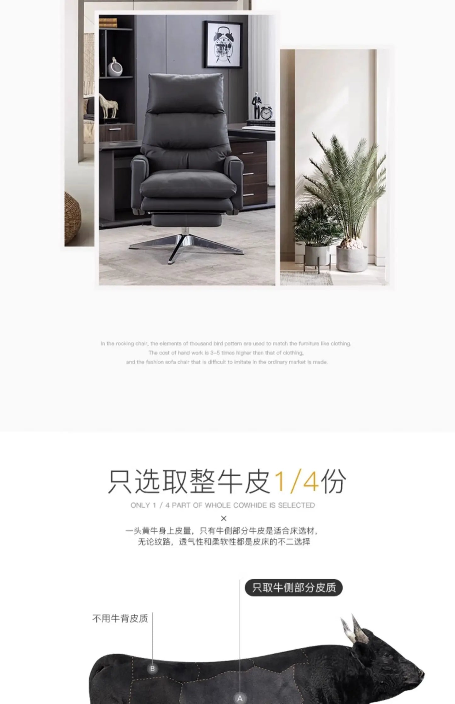 Armchair Ergonomic Office Chairs Meeting Boss Modern Recliner Office Chair Swivel Adjustable Office Furniture Silla Oficina LLOC