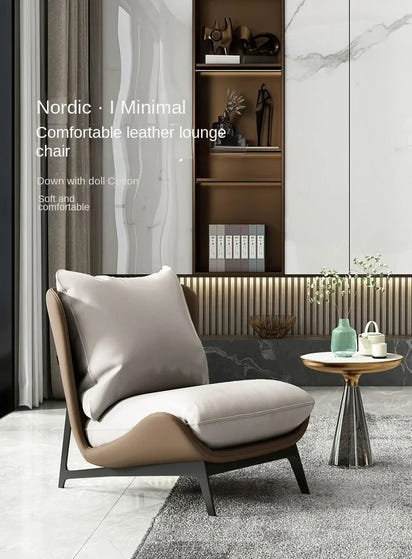 Comfortable Single Sofa Chair for Balcony or Living Room Lazy Sofa Lounge Chair for Bedroom or Reading Upholstered Accent Chair