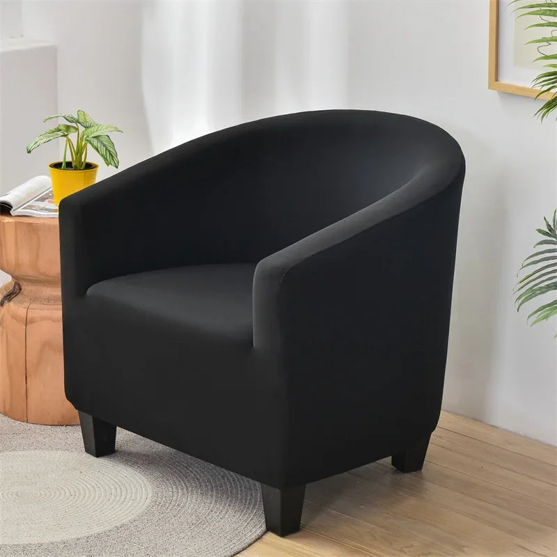 Solid Color Elastic Club Tub Chair Cover Spandex Single Sofa Slipcover with Seat Cover Armchair Protector Living Room Bar Hotel