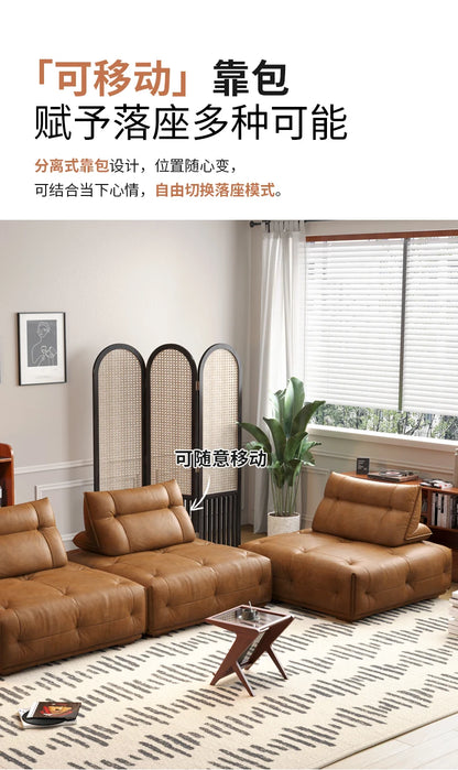 Adults Sleep Living Room Couch European Brown Villa Modular Corner Sectional Sofa Double Lounge Leather Canape Salon Furniture