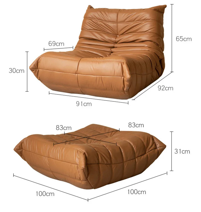 Caterpillar sofa togo modern living room balcony lounge lazy sofa available white lamb wool sofa