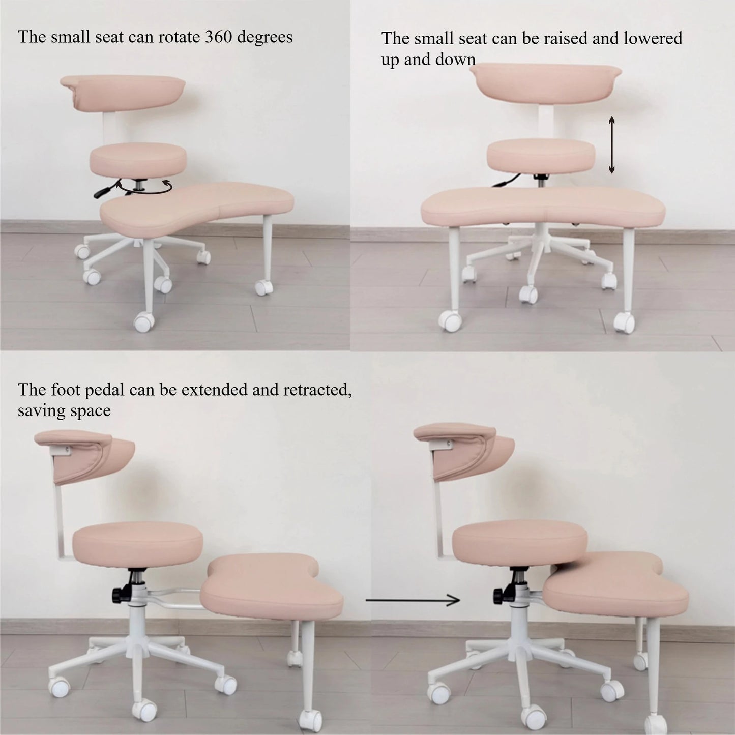 Cross Legged Chair - Meditation Chair With Wheels  ADHD Chair Height Adjustable Seat  Adjustable Footstool