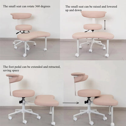 Cross Legged Chair - Meditation Chair With Wheels  ADHD Chair Height Adjustable Seat  Adjustable Footstool