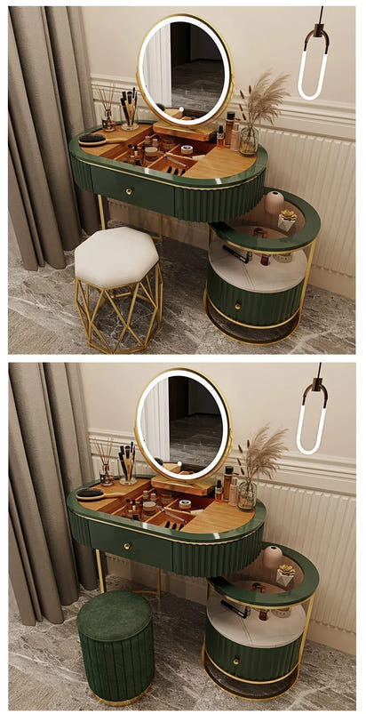 Luxury Charm Dressing Table Luxury Nordic Salon Drawer Nordic Dressing Table Mirror Chair Storage Coiffeuse Furniture Makeup