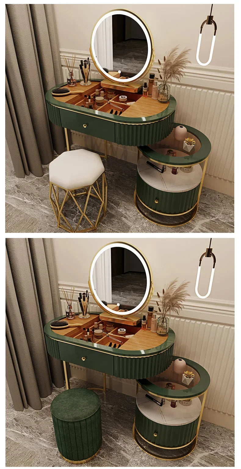 Luxury Charm Dressing Table Luxury Nordic Salon Drawer Nordic Dressing Table Mirror Chair Storage Coiffeuse Furniture Makeup