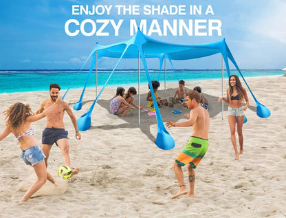 New Lycra Camping Sun Shelter UPF50+ Pop Up Beach Tent Outdoor Shade Beach Canopy for Camping Fishing Backyard Fun or Picnics