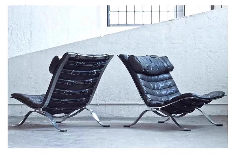 Retro Iron Sofa Chair, Antique Style Stainless Steel Leisure Chair, Family Living Room Balcony, Casual Italian Minimalism