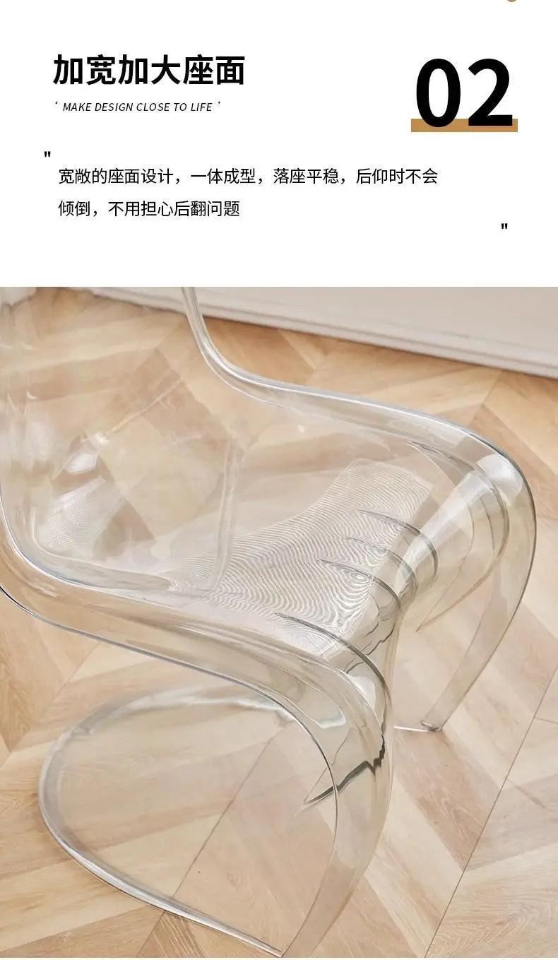 Plastic chair Nordic creative simple transparent plastic back chair chair stool