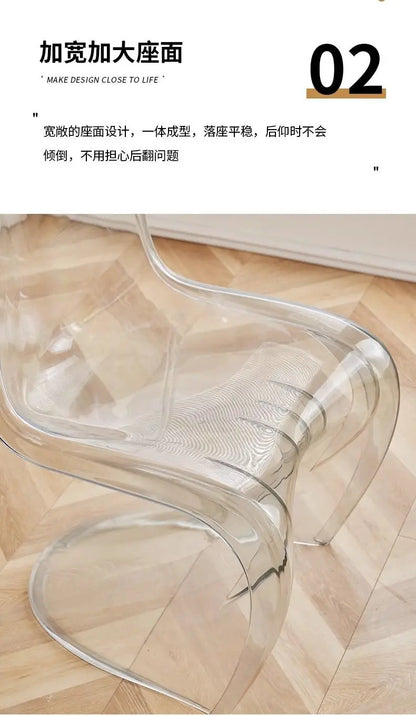 Plastic chair Nordic creative simple transparent plastic back chair chair stool