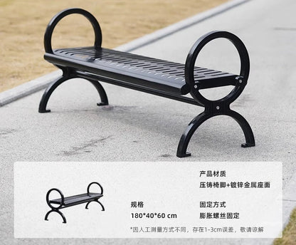 CL  outdoor all-steel park chair courtyard double bench square leisure cast iron cast aluminum seat