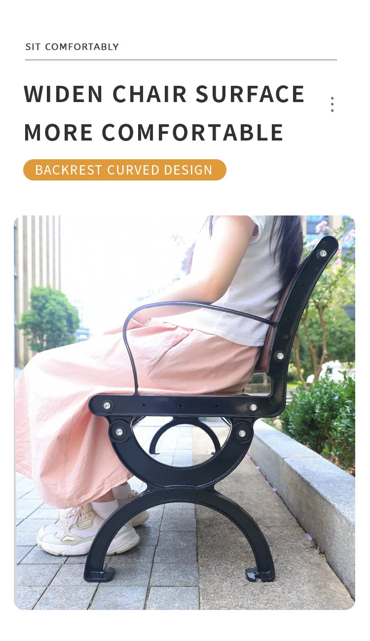 Park Garden Bench Urban Furniture Park Benches Outside Custom Seat Wood Sitting Plastic Wood Outdoor Wooden Bench