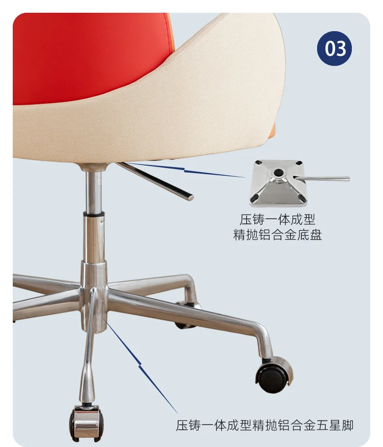 Roller Armrest Office Chair Yellow Soft Modern Study High Swivel Office Chair Ergonomic Relaxing Silla De Escritorio Furniture