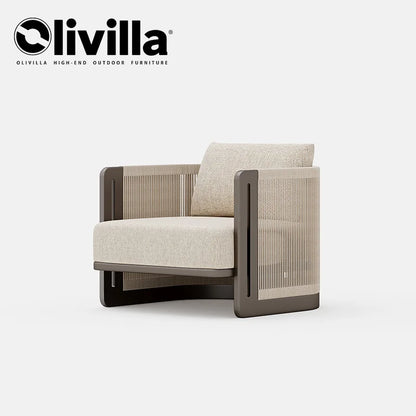 Villa Garden Rope Weaving Aluminum Alloy Sofa Hotel Sunroom Outdoor Leisure Furniture Courtyard Garden Waterproof Outdoor Sofa