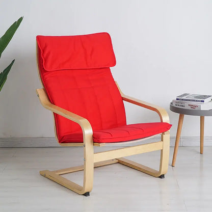 Nordic Lounge Chair - Solid Wood Armrest Recliner for Balcony & Nursery