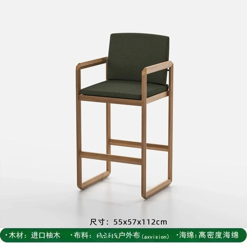 Outdoor solid wood sofa villa terrace rattan chair leisure combination furniture