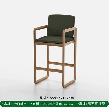 Outdoor solid wood sofa villa terrace rattan chair leisure combination furniture