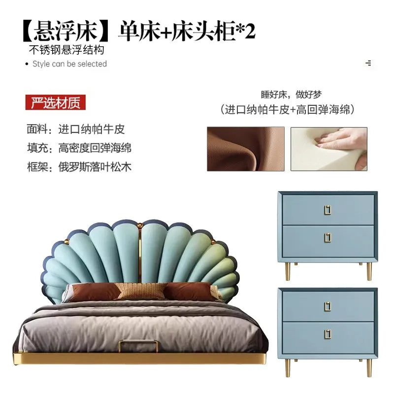 Luxury Upholstered Bed Upholstered Queen Size Minimalist Double Bed French Nightstands Camas De Dormitorio Bedroom Accessories