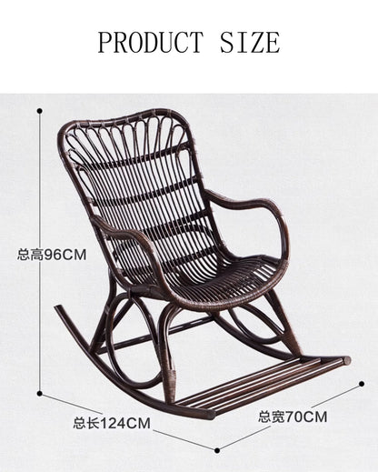 Modern Rattan Swing Chair Multi-Scene Recliner Living Room Balcony Lazy Sofa Vacation Rental Portable Leisure Seat