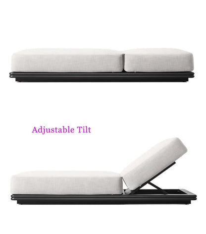 Resort Villa Hotel Outdoor Furniture Waterproof Aluminum Garden Bed Adjustable Backrest Sunbed Patio Pool Lounge Chair