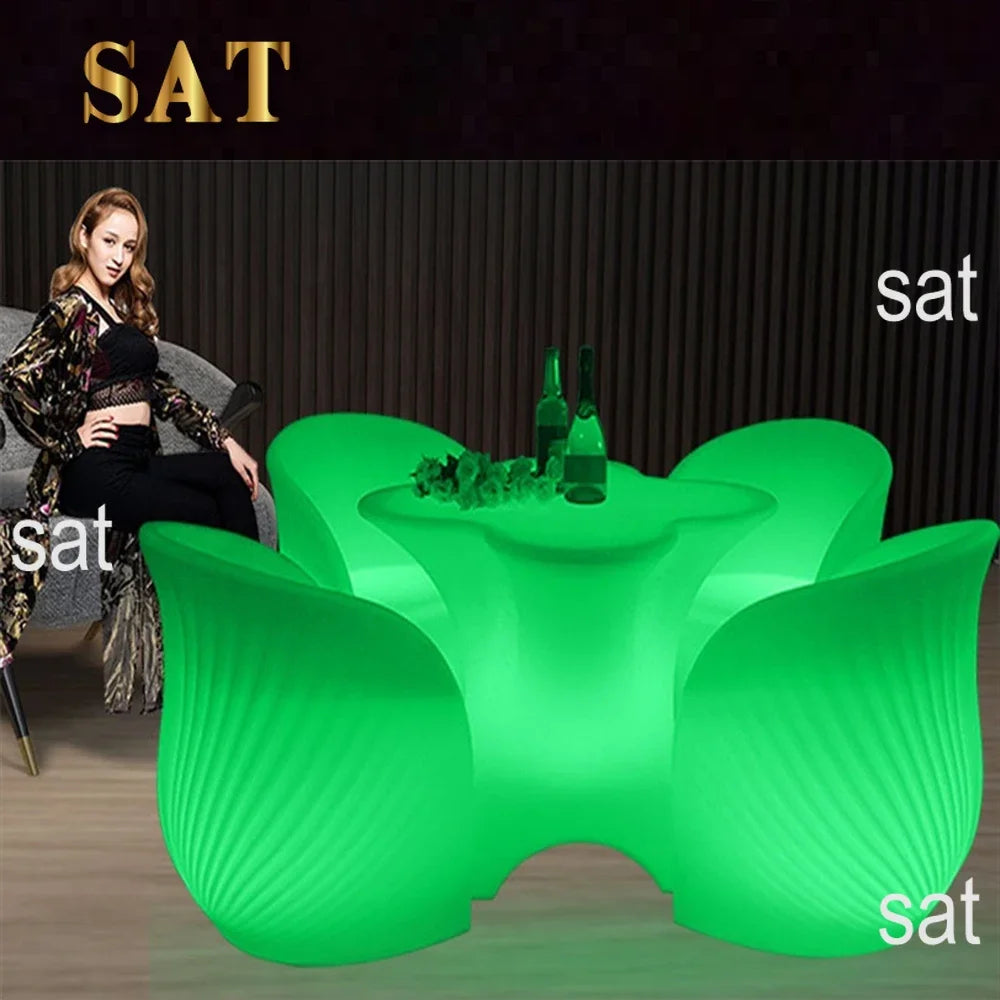 'illuminated lighting led furniture led sofa rechargeable outdoor Commercial Bar Furniture led chair